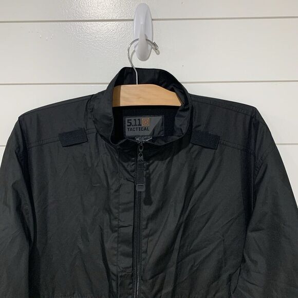 511 Tactical | Coat Jacket Black Lined Packable Front Zip Pockets- Size Large - Picture 2 of 10